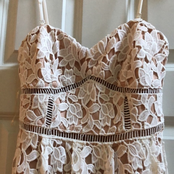 Lulu's Pinnacle of Prestige Ivory Lace Midi Dress M - Picture 11 of 15